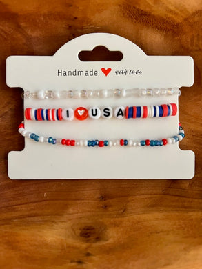 I heart USA bracelet set