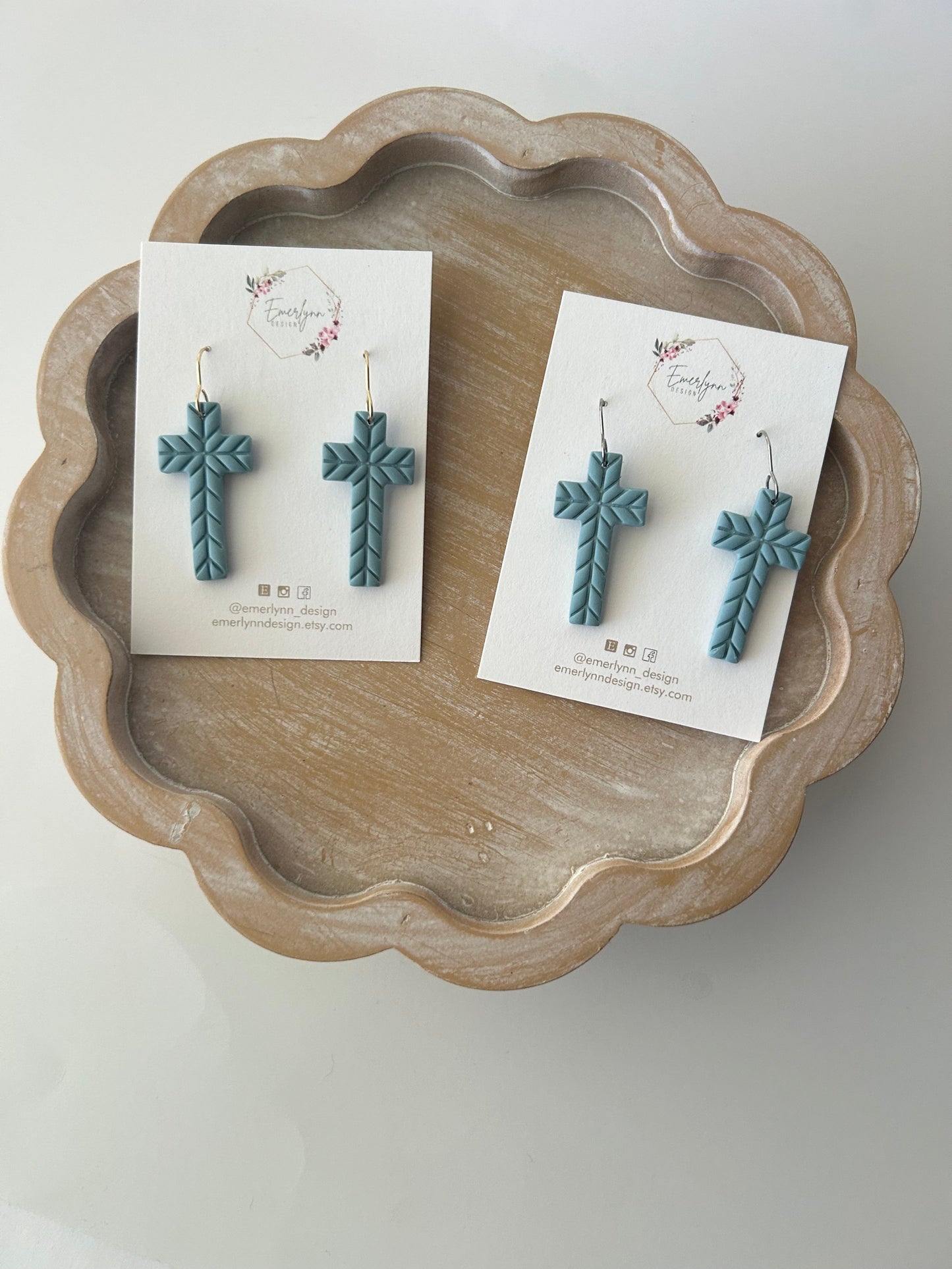 Chevron Cross Earrings