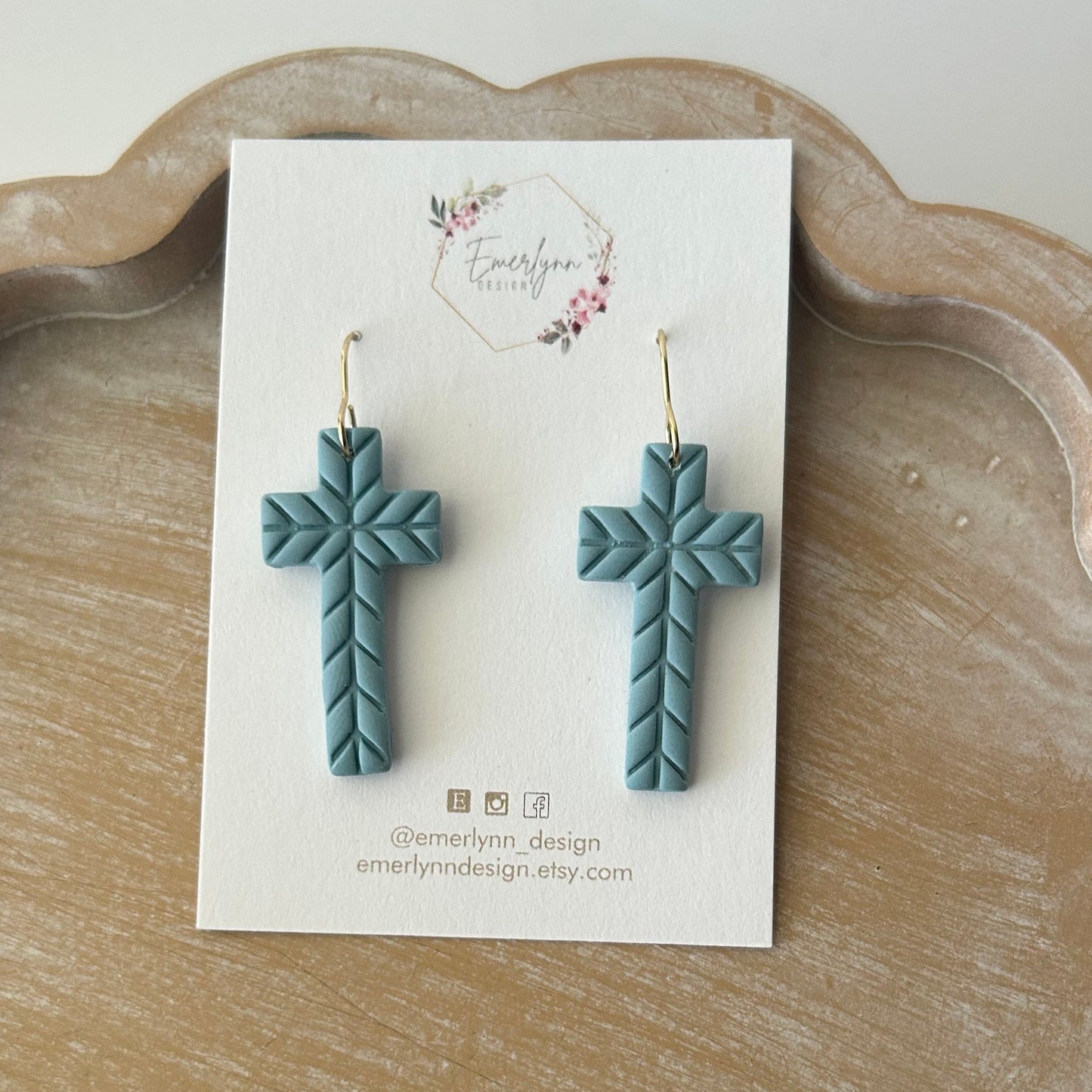 Chevron Cross Earrings