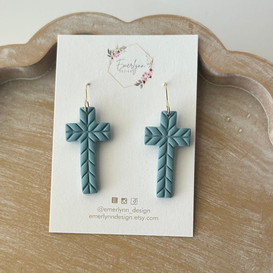 Chevron Cross Earrings