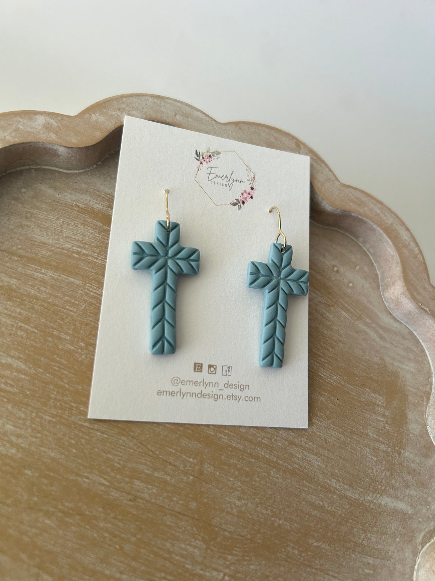 Chevron Cross Earrings