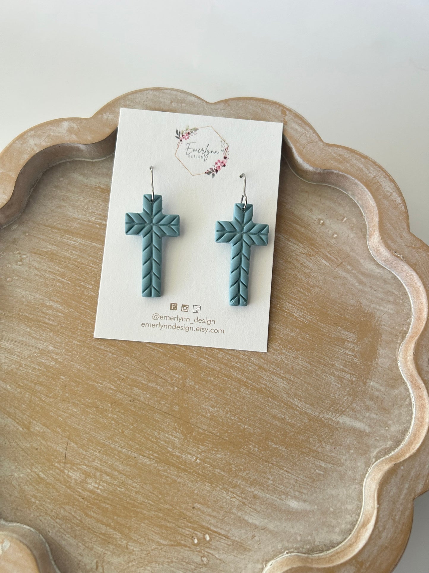 Chevron Cross Earrings
