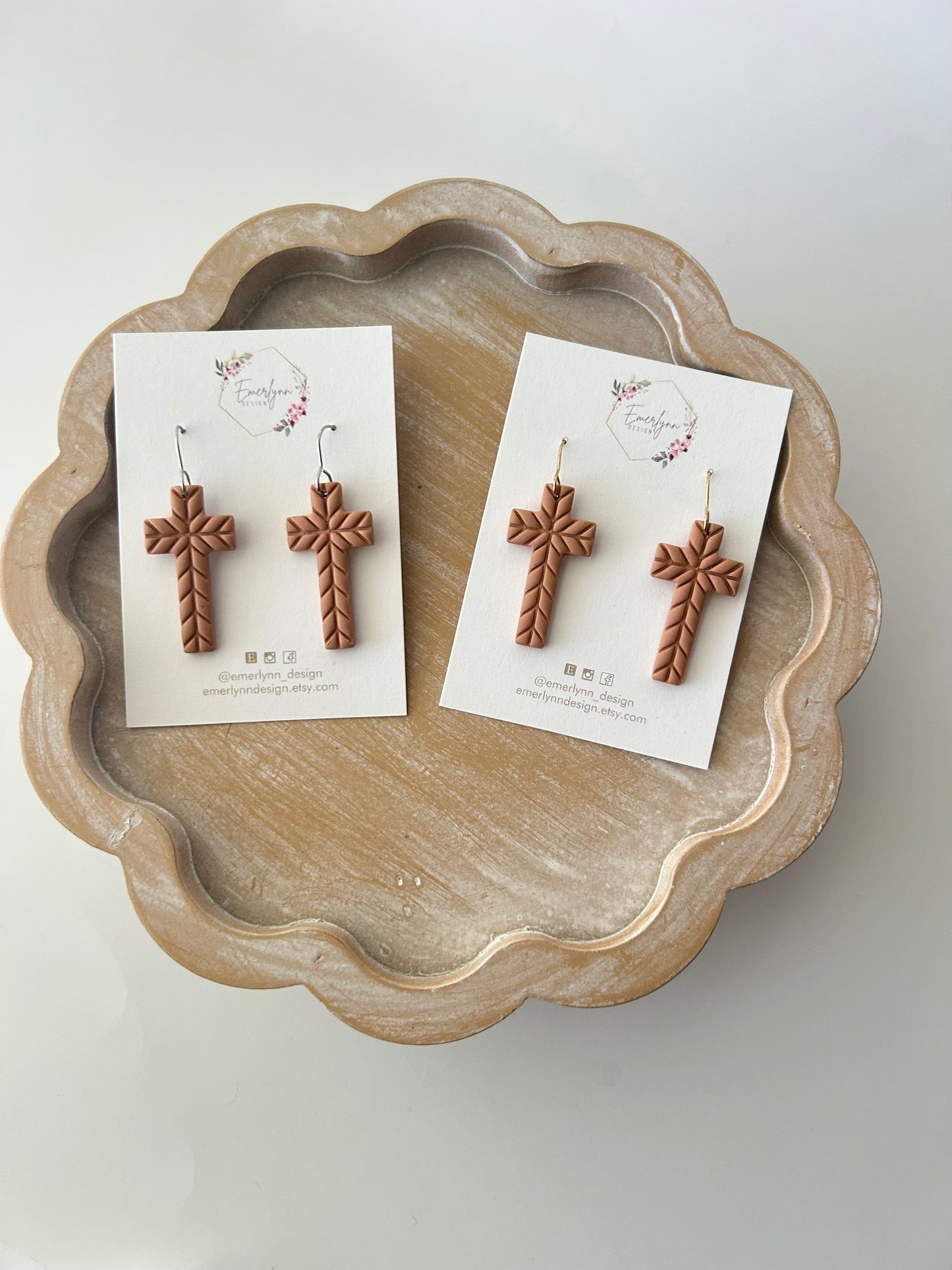 Chevron Cross Earrings