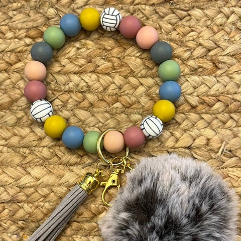 Multi colored volleyball wristlet