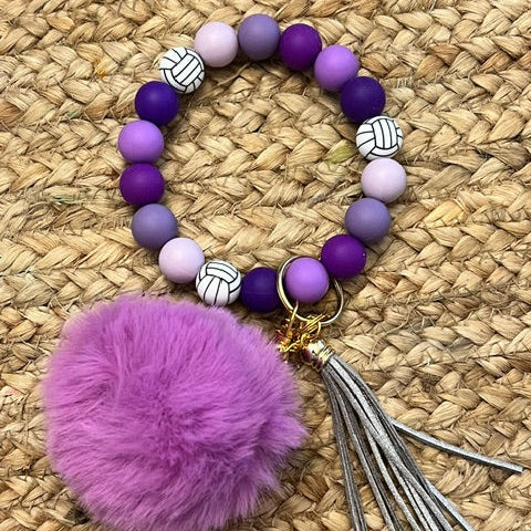 Purple volleyball wristlet