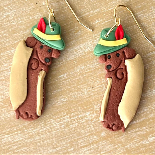 "HotDog" Dachshund Earrings