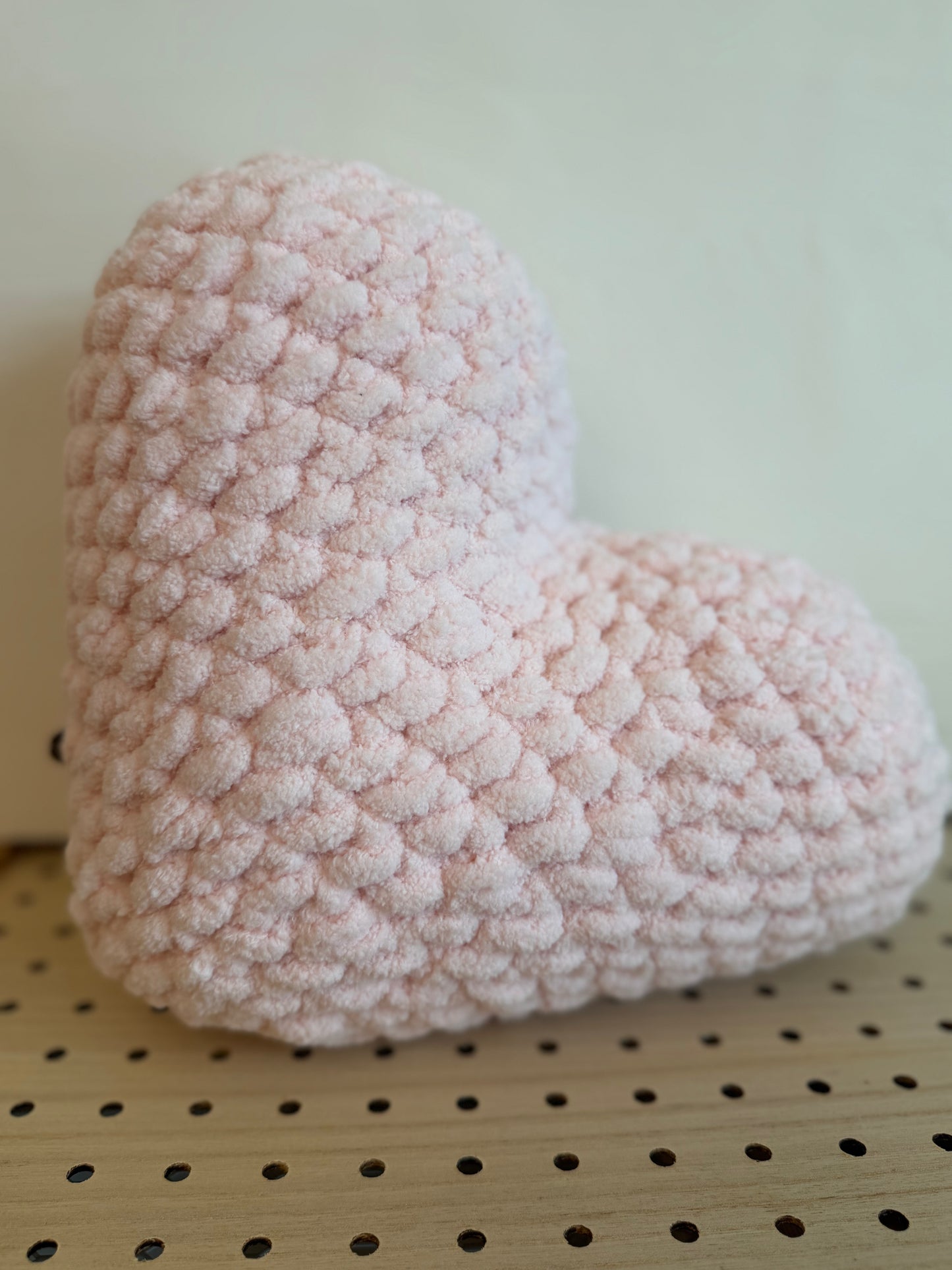 Soft Pink Heart Pillow