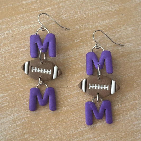MOM football Earrings