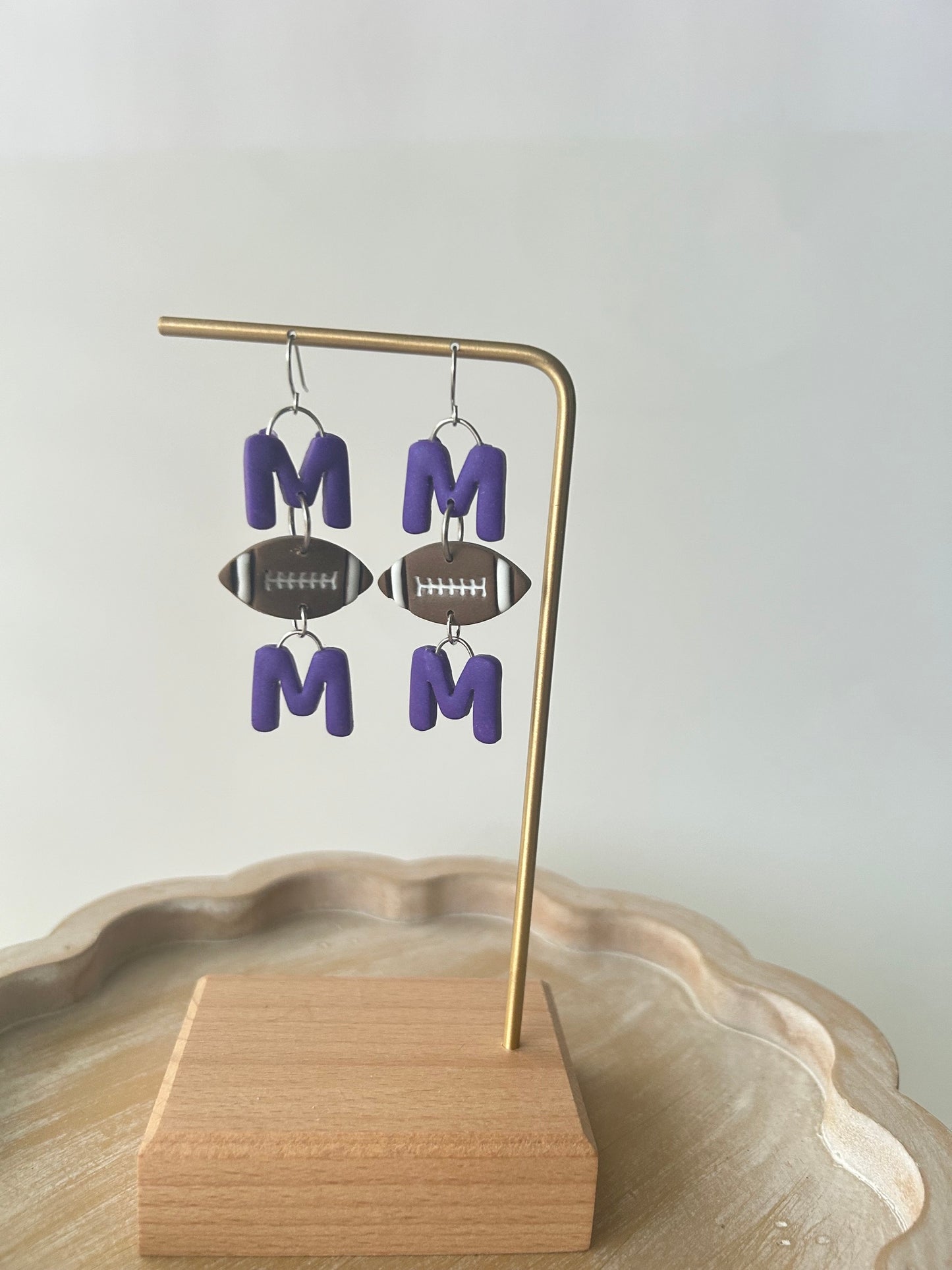 MOM football Earrings