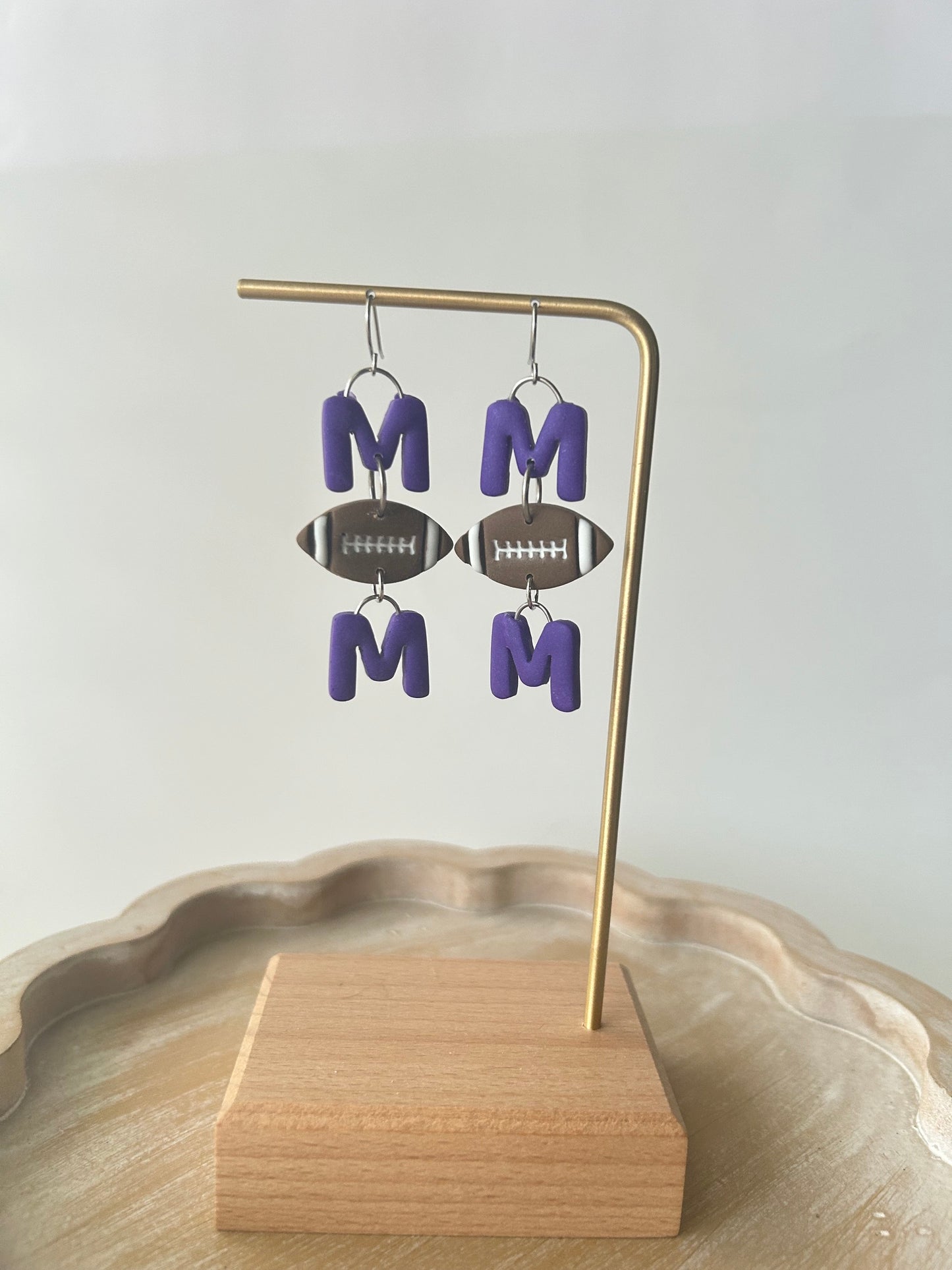 MOM football Earrings