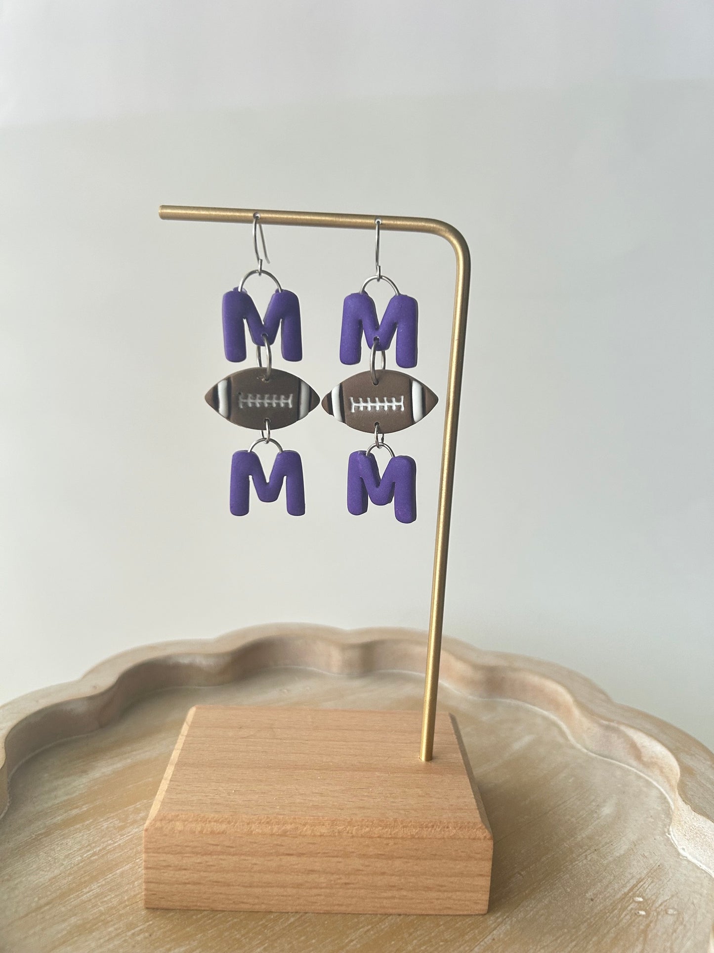 MOM football Earrings