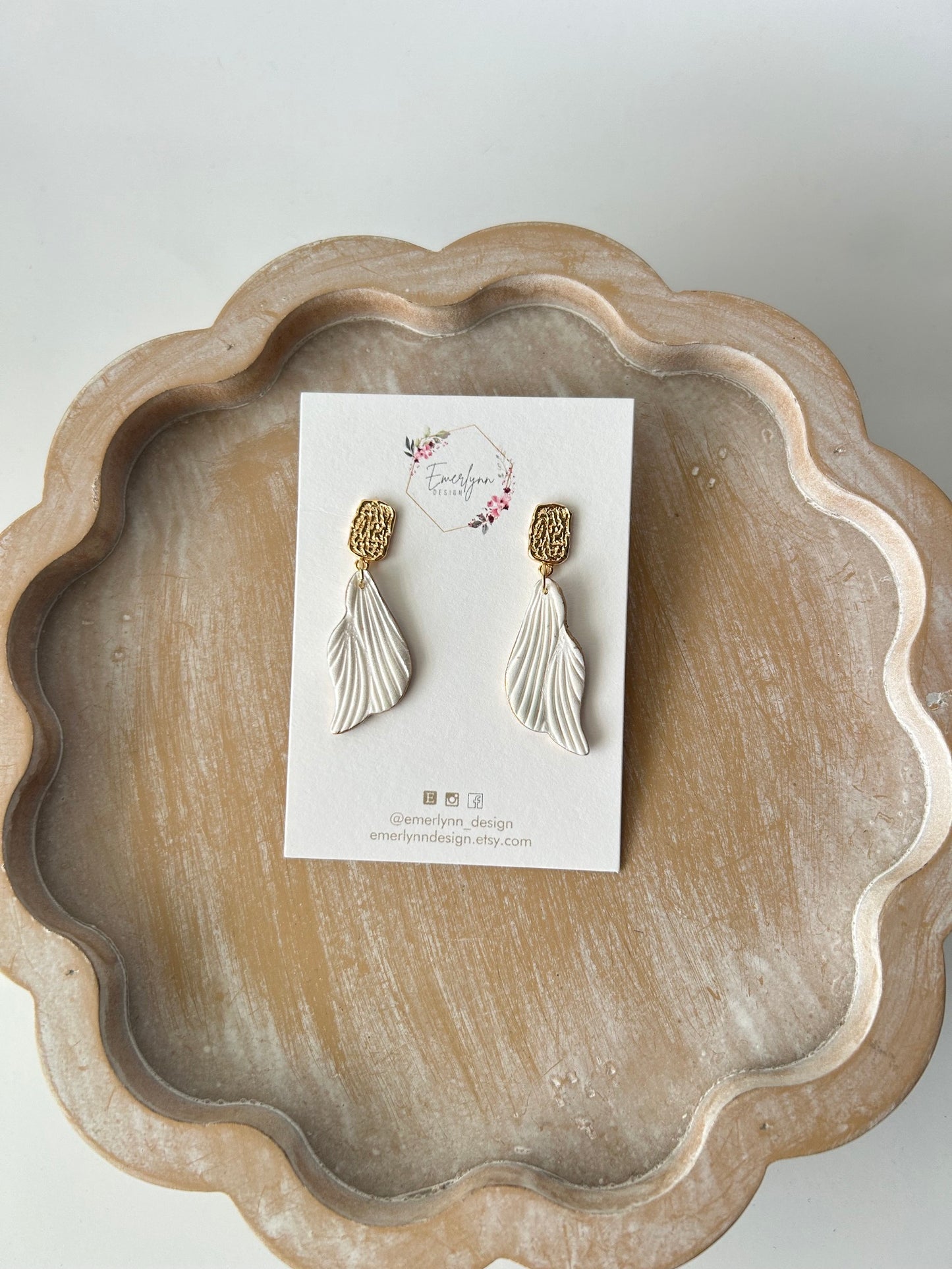 White Petal Earrings