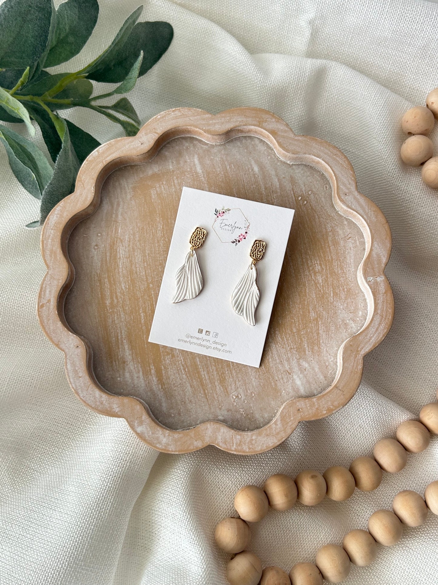 White Petal Earrings