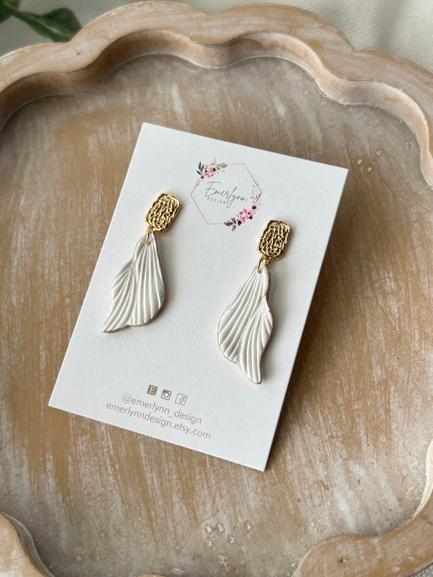 White Petal Earrings