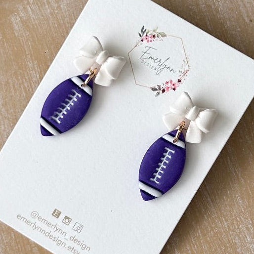 School Spirt Football Earrings