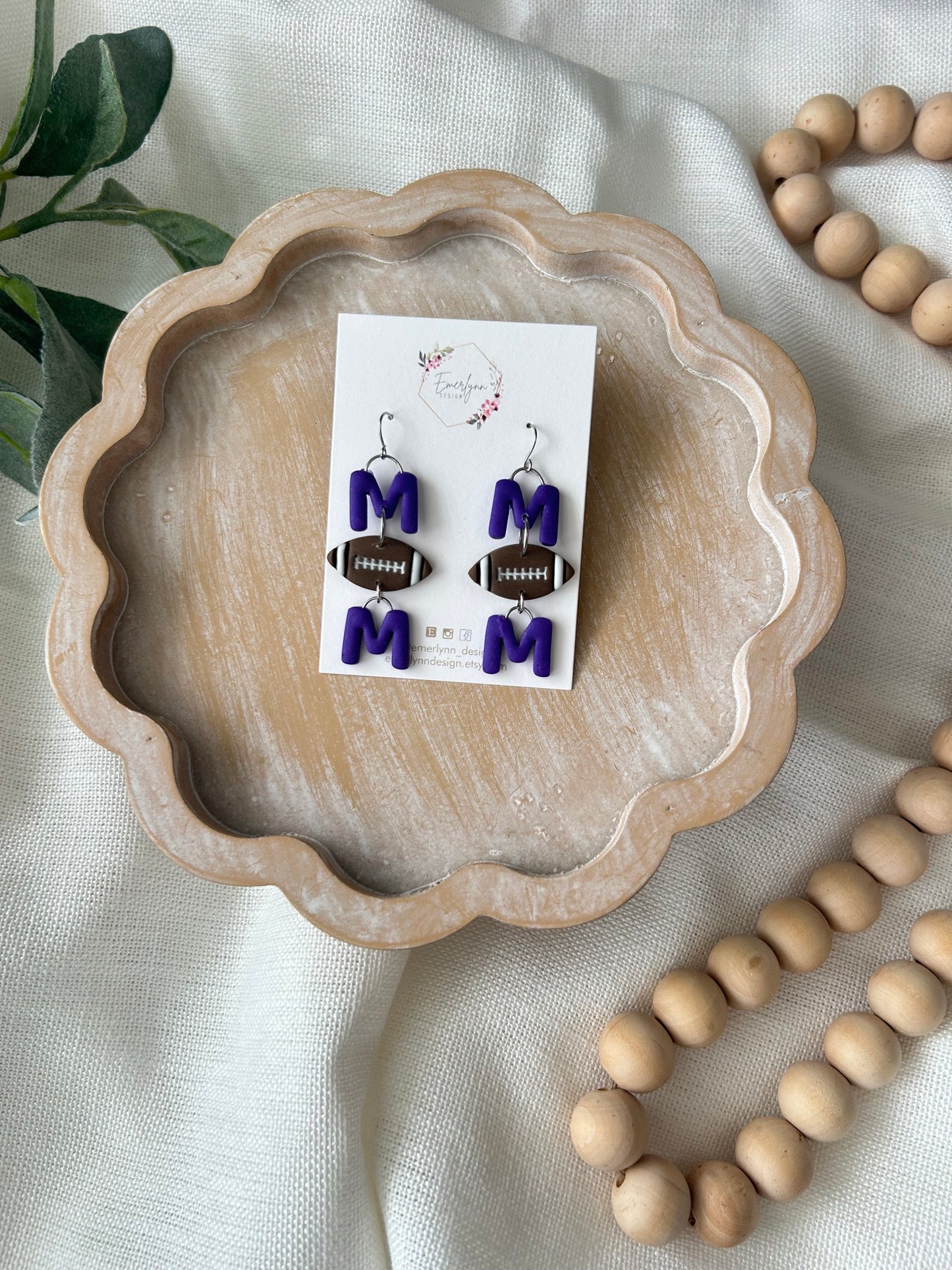 MOM football Earrings