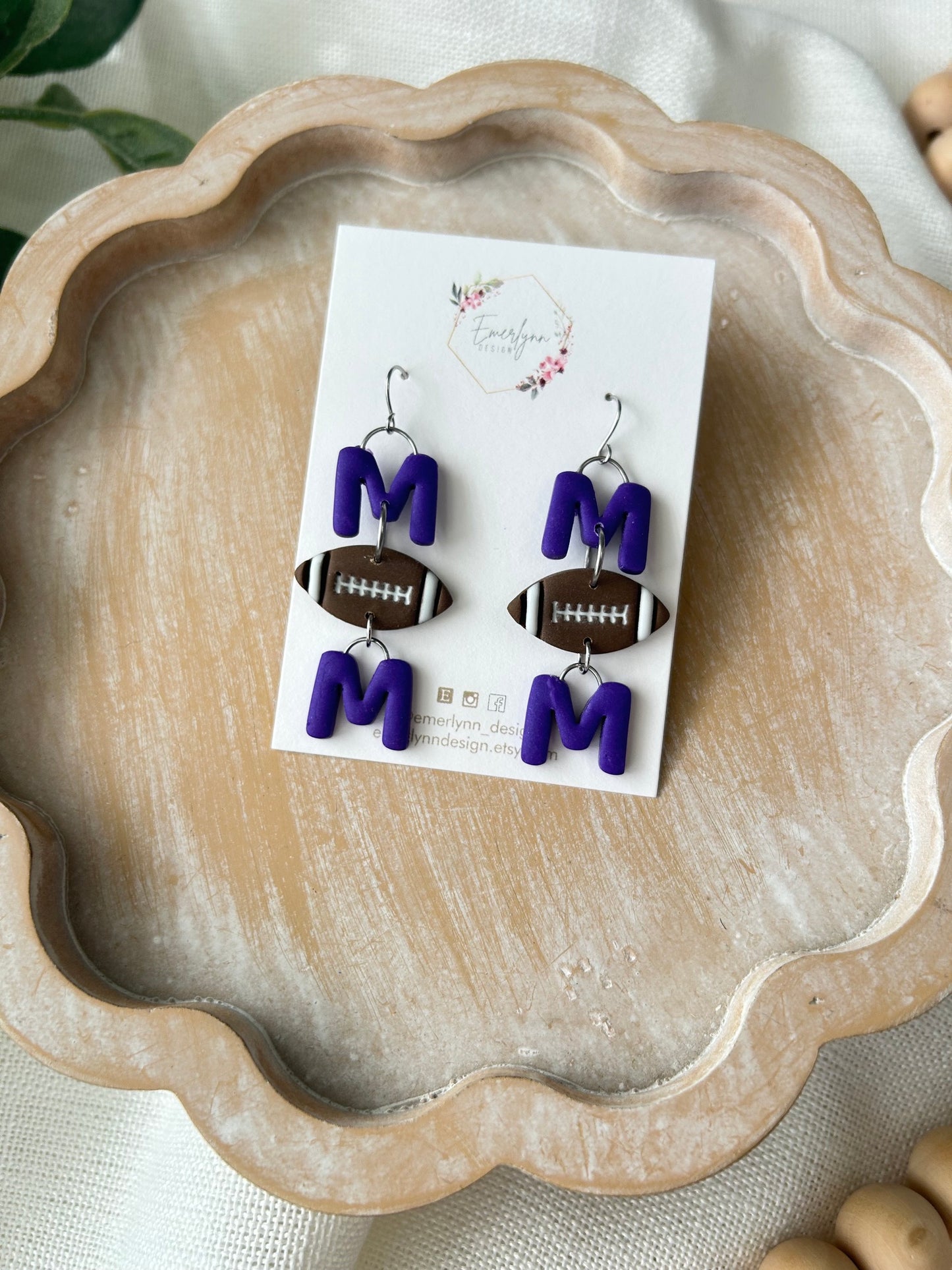 MOM football Earrings