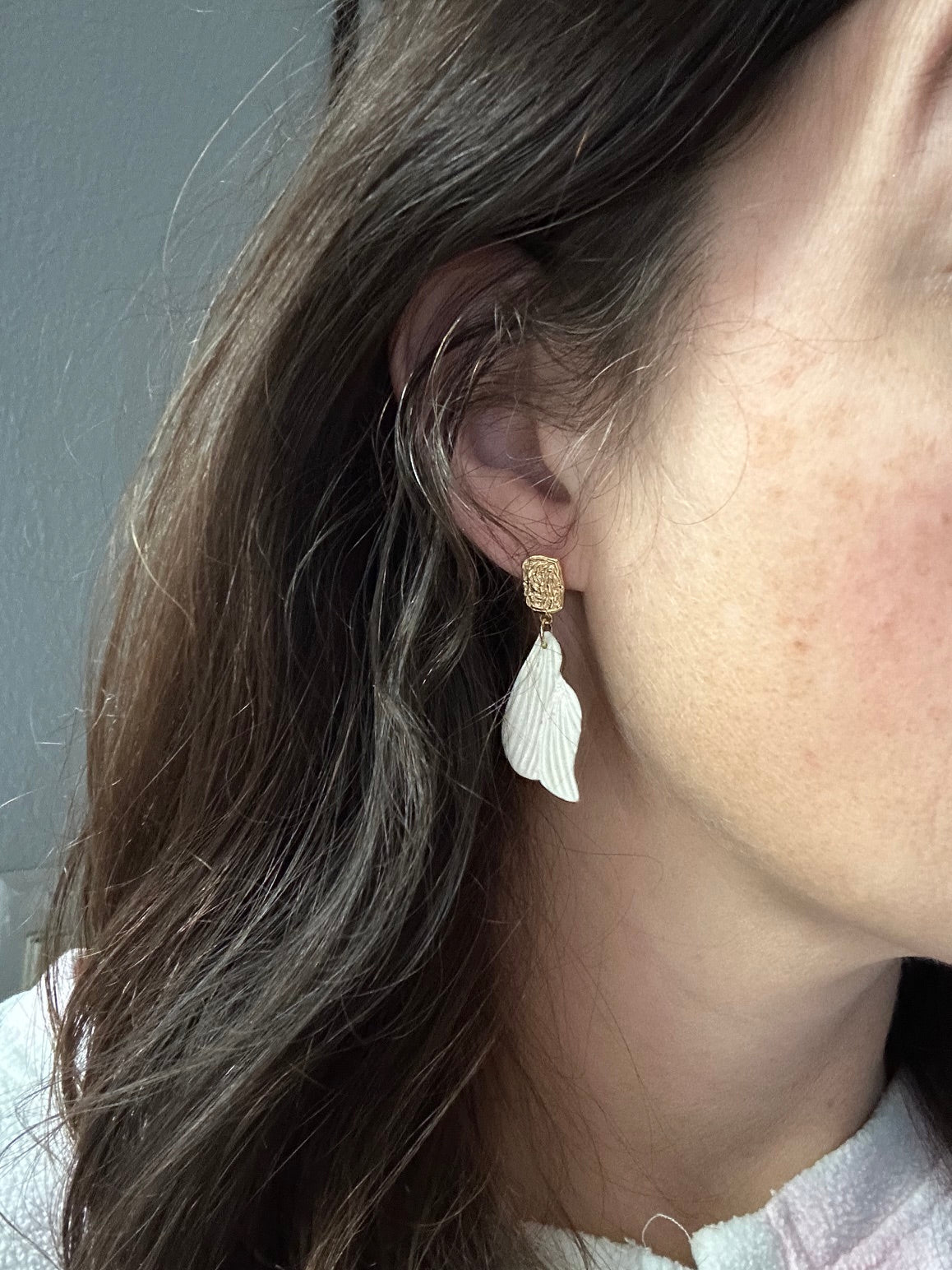 White Petal Earrings