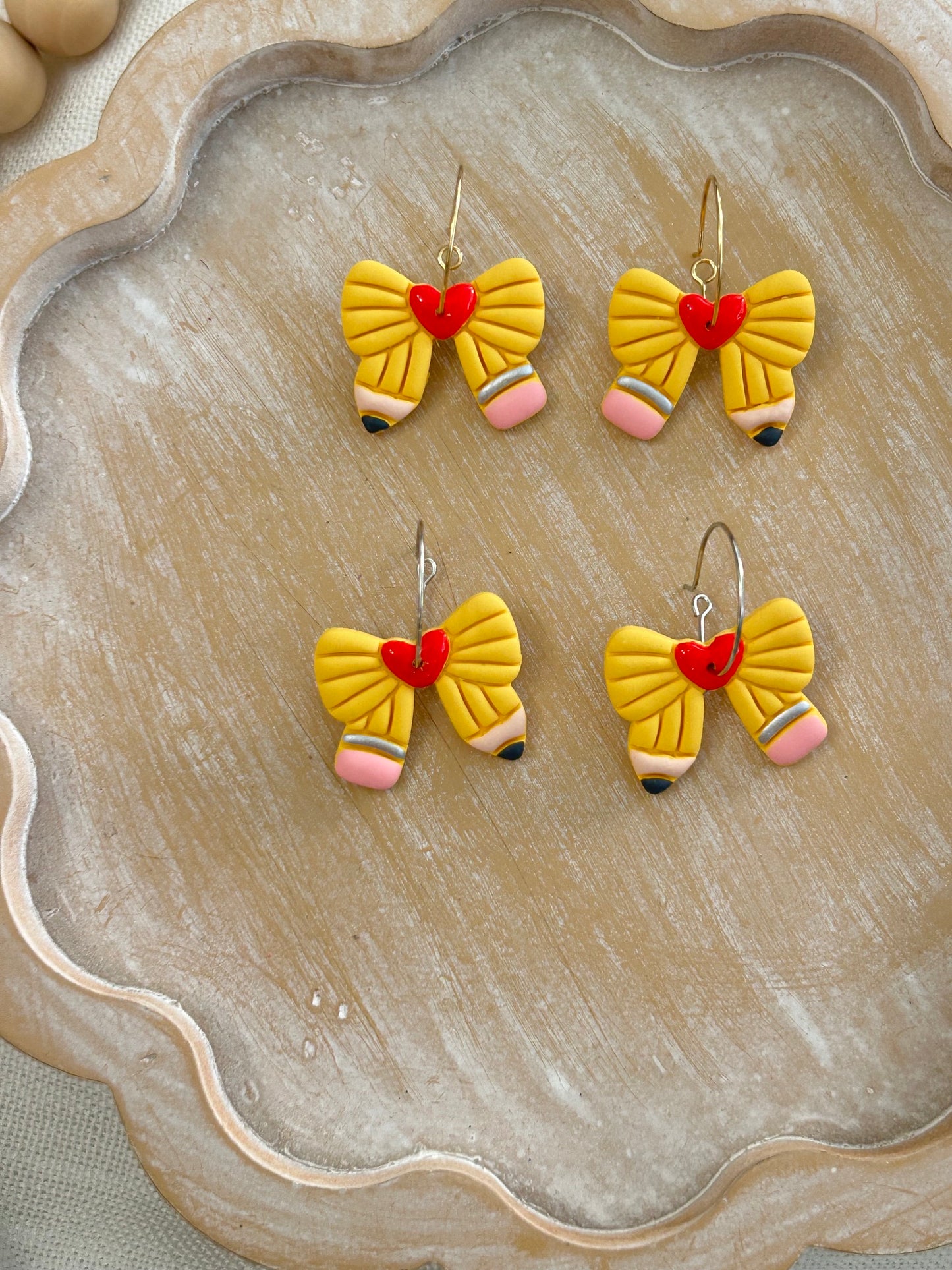Heart Pencil Bows