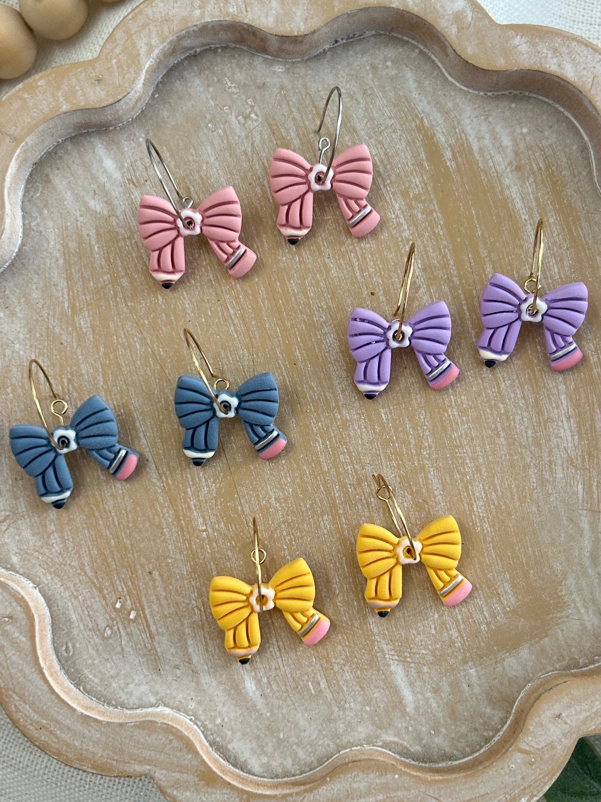 Pencil Bow Earrings