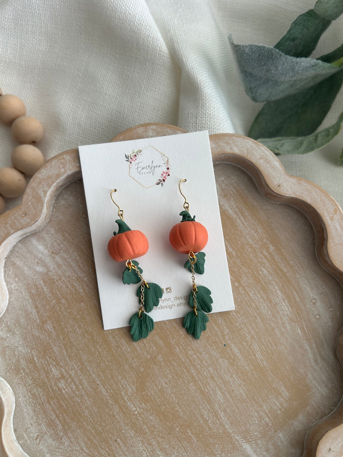 Pumpkin leaf Earrings