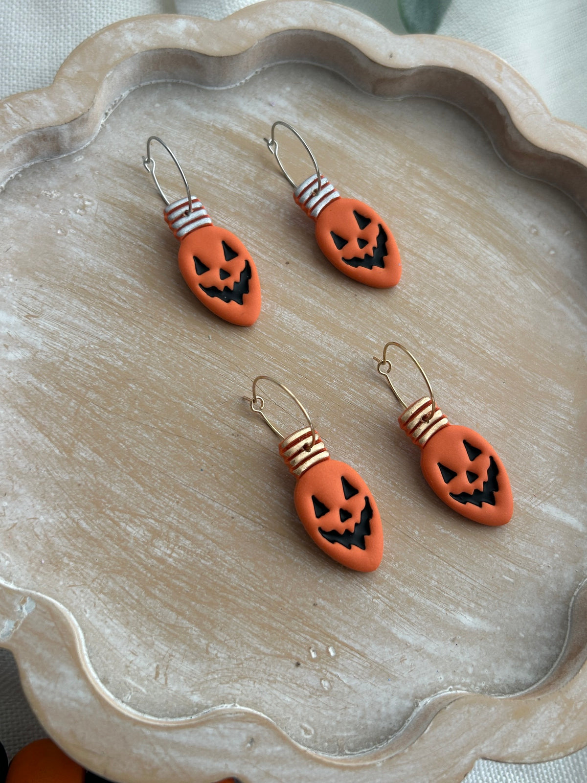 Halloween lightbulb earrings