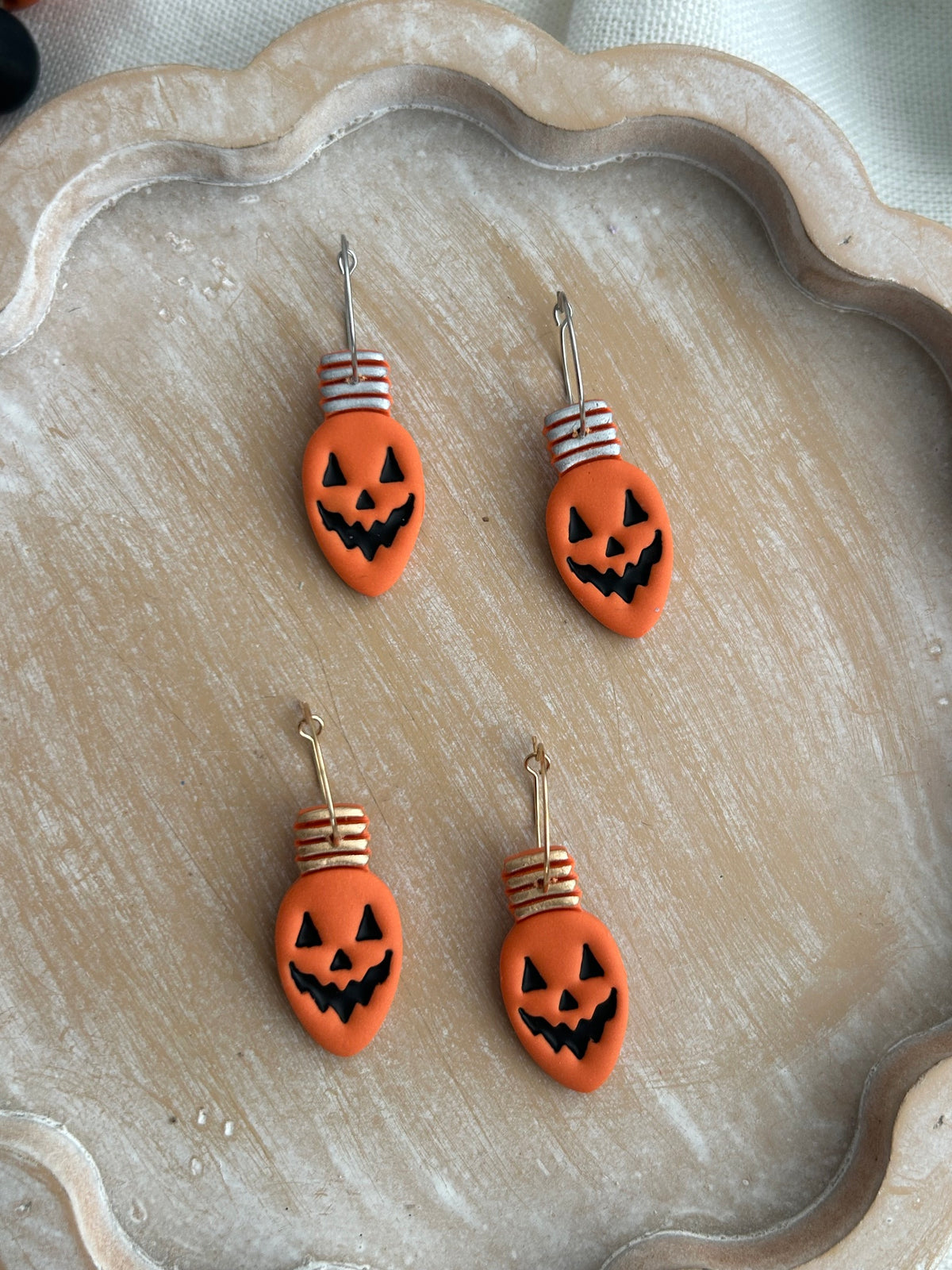 Halloween lightbulb earrings