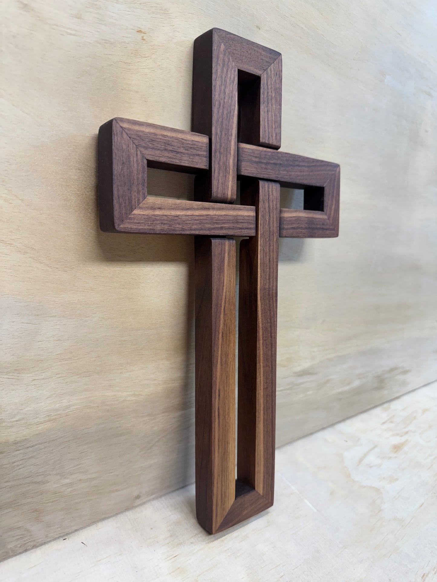 Walnut Woven Cross
