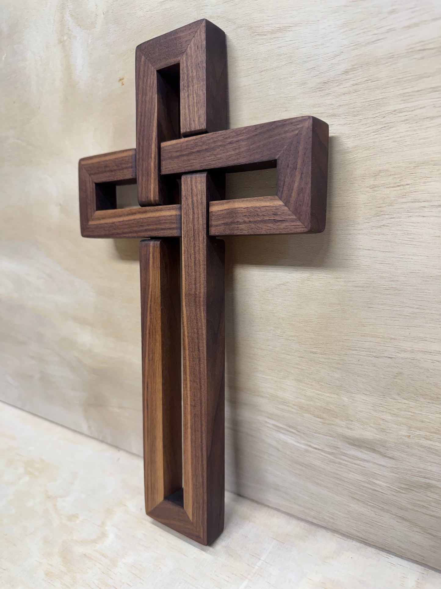 Walnut Woven Cross