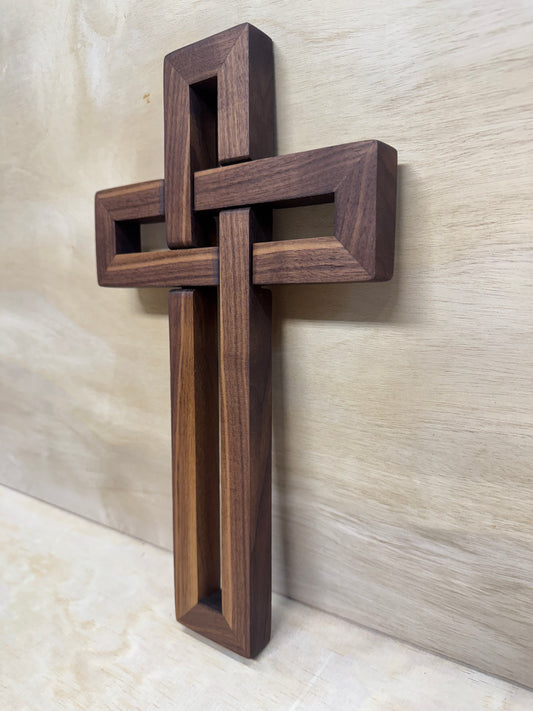 Walnut Woven Cross