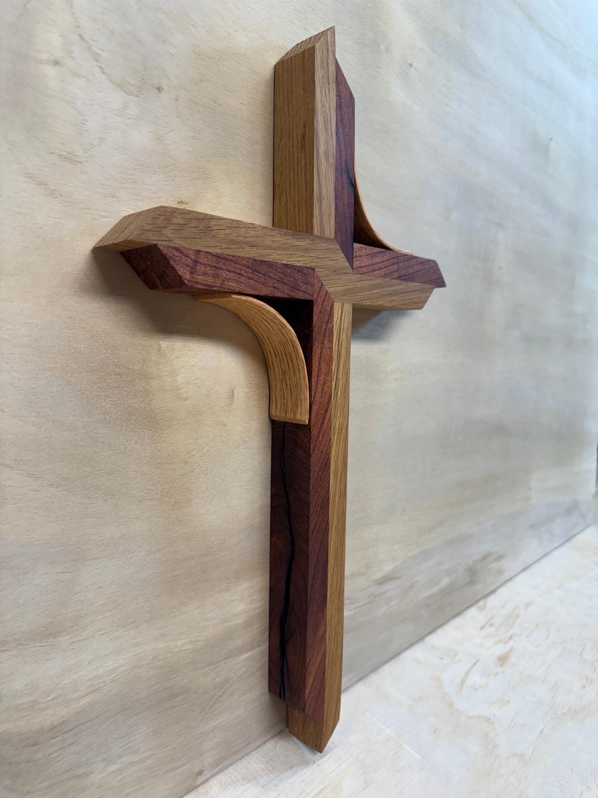 Twisted Oak & Mesquite Cross