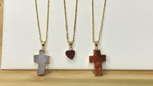 Gemstone Cross Necklaces