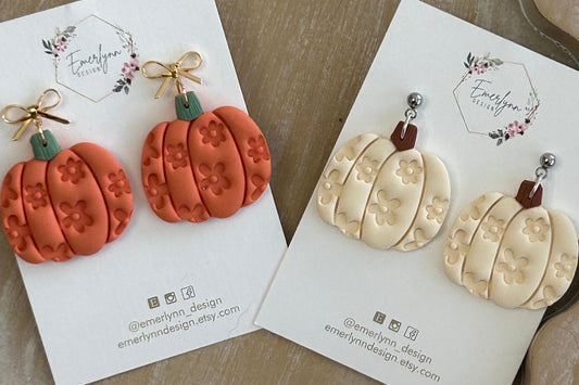 Floral Pumpkin Dangles