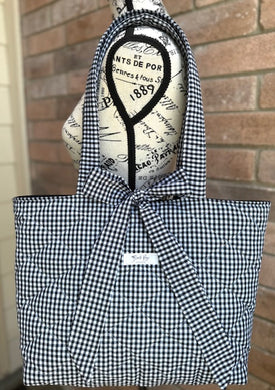 Quilted Gingham Tote Bag