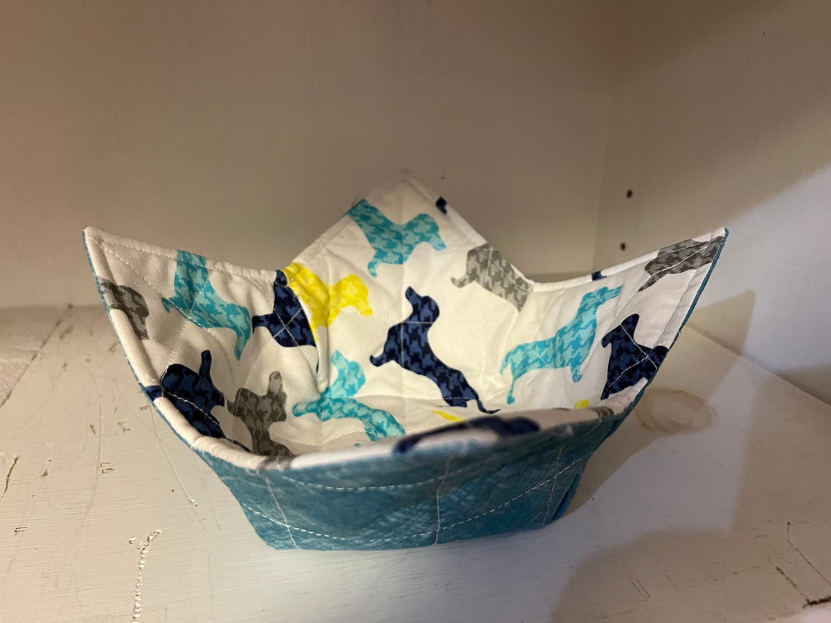 Bark-fest Dachshund Bowl Navy