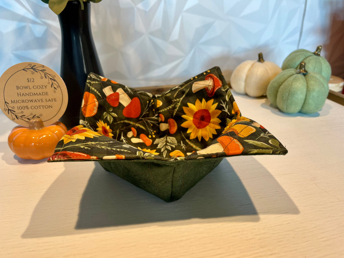 Shrooms & Sunflowers Bowl Cozy