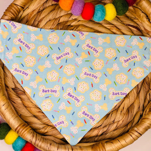 Dog Bandana- Blue Birthday Sprinkles