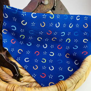 Dog Bandana- Blue Horseshoe
