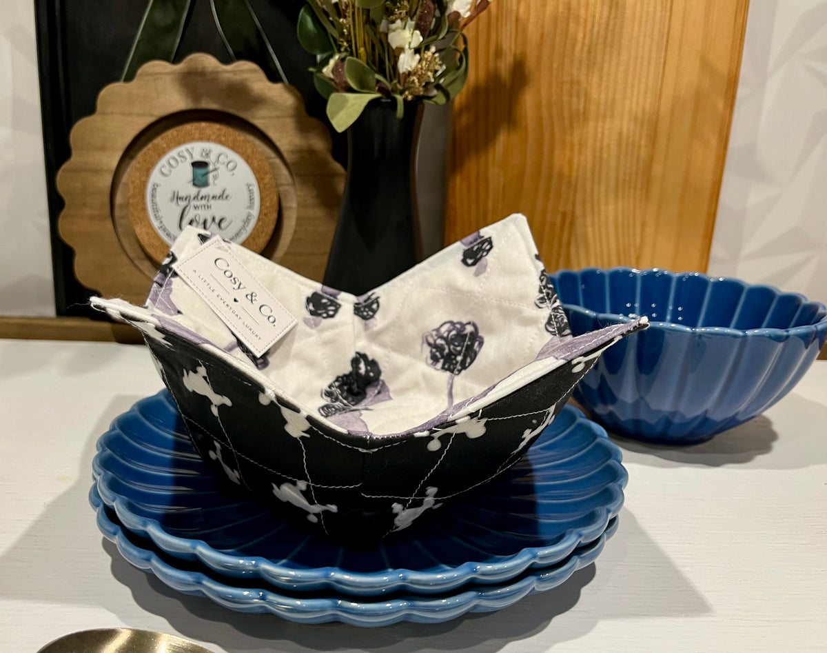 Poodles in Black and White Bowl Cozy
