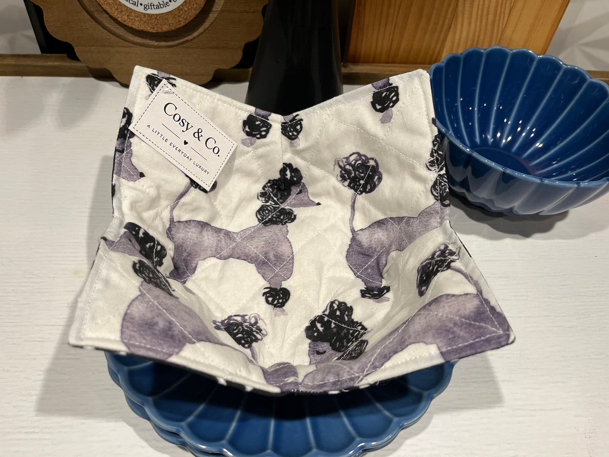 Poodles in Black and White Bowl Cozy