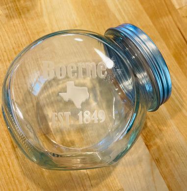 Glass Jar- Boerne Etched