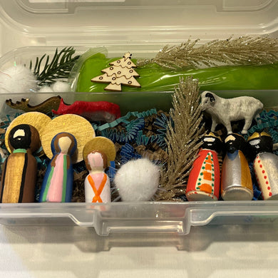 Sensory Box Small- Nativity Set- Mary, Joseph, Jesus, and Magi