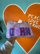 BOERNE patchwork sweatshirt- purple