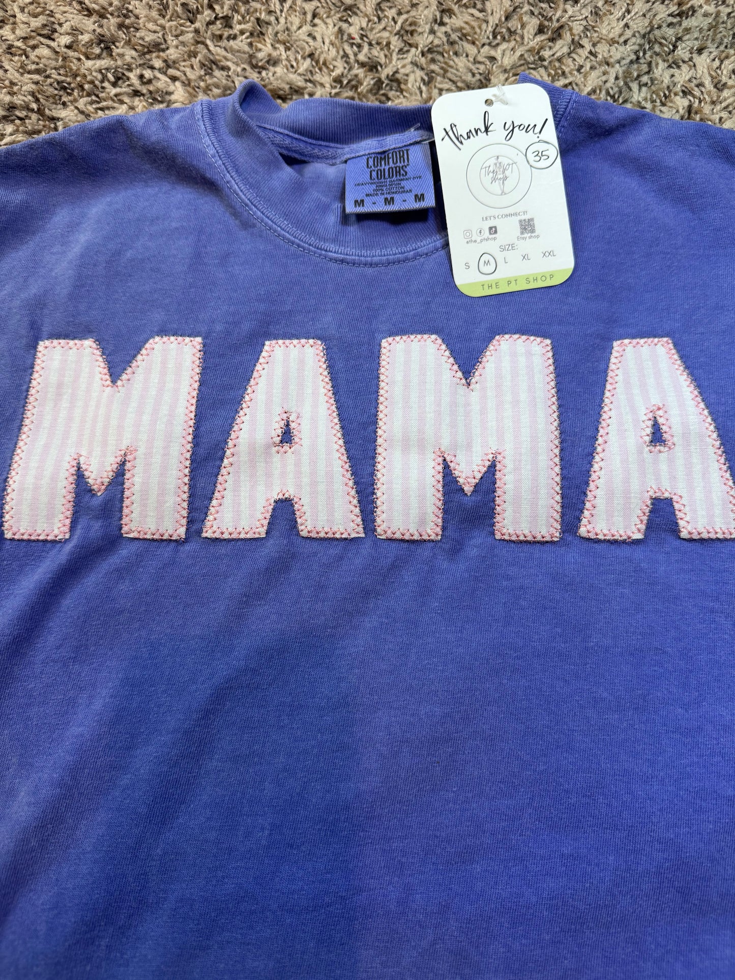 MAMA patchwork short sleeve shirt