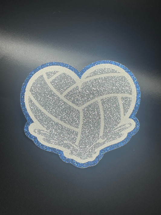 Small Cutout For Homecoming Mum- Waterpolo heart with splash,  Silver, White and Navy