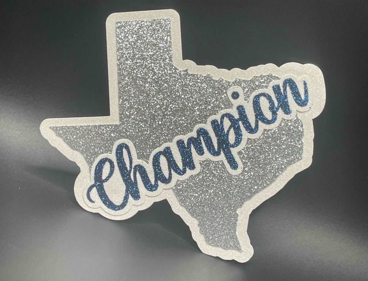 Large Cutout - Navy Texas Champion