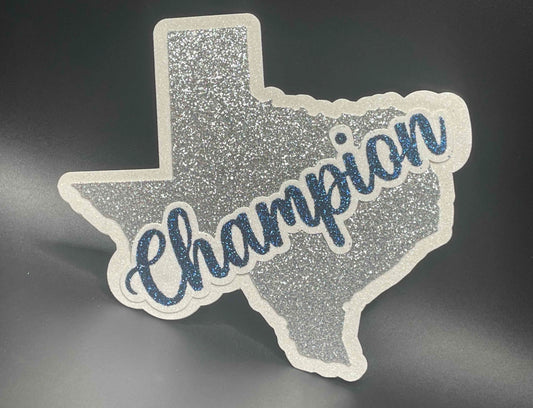 Large Cutout - Navy Texas Champion