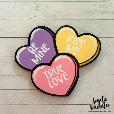 MINI {for tabletop frame & porch leaner} Conversation Heart Attachment