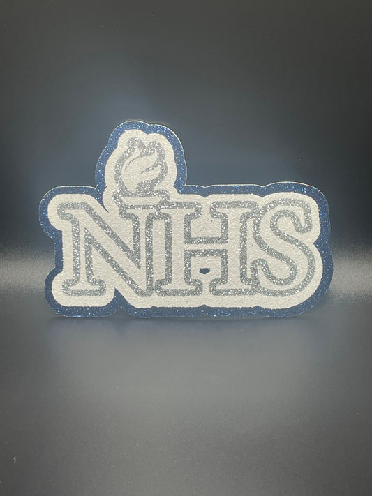Small Cutout For Homecoming Mum- NHS,  Silver, White and Navy