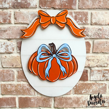 LARGE Pumpkin with Blue Bow